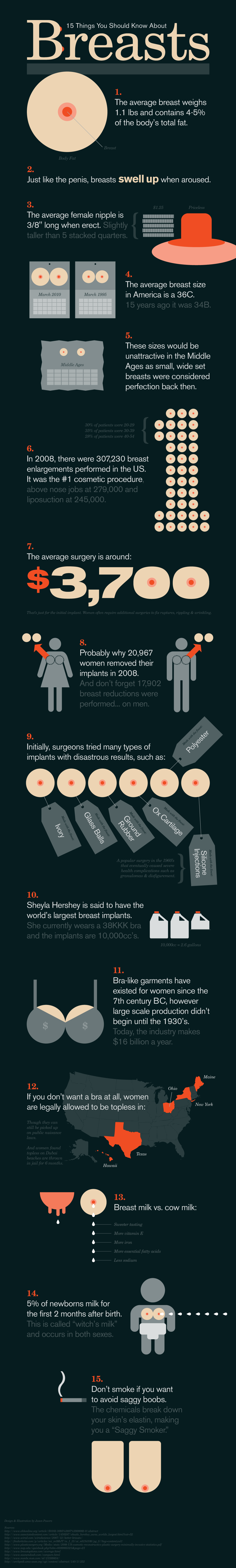 15 Things to Know About Breasts Infographic